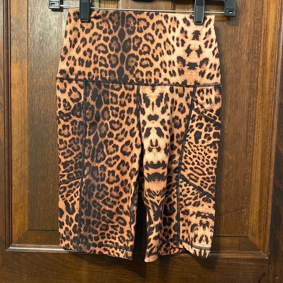 Yogalicious Lux High-Rise Leopard Print Fitted Shorts - Picture 1 of 5